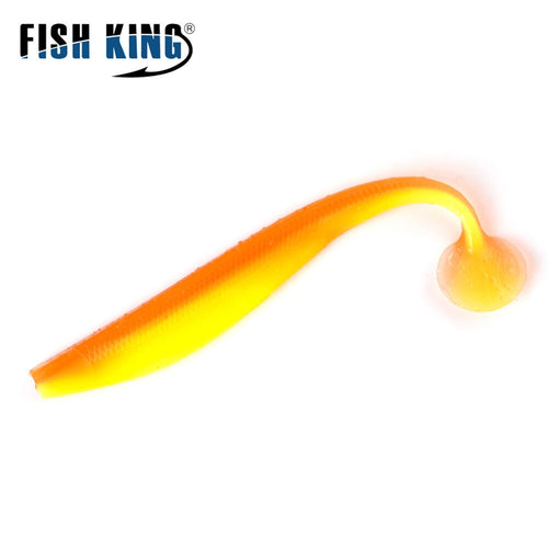 FISH KING 4-5pcs/lot Smell Worm Silicone Soft Fishing Lure 9/12/16cm Bass Artificial Wobblers Tail Jigging Fishing Bait
