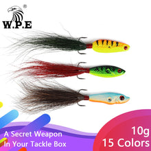 Load image into Gallery viewer, W.P.E Ice Winter Lure 1pcs 10g 15 color 41mm-45mm Hard Fishing Lure Artificial Bait for Winter Lead Jigging Wobbler Treble Hook